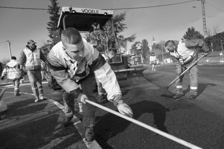 Reportage chantier enrobé à Damazan