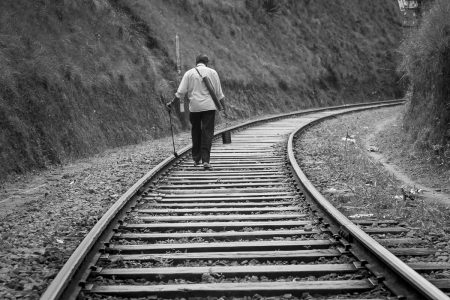 On the rail tracks, Haputale, Sri Lanka